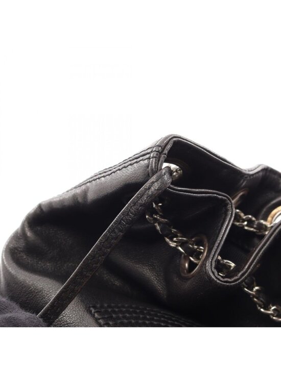 Chanel Backpack CC Logo Small Drawstring Black Lambskin CC Chain main image 2